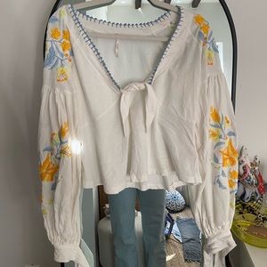 Free People Embroidered top